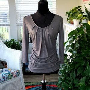 💥Light Gray Metallic Long Sleeve Top - M